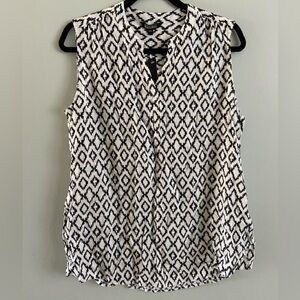 Nicole Miller women’s 100% rayon  black / white top SIZE M PTP 20” length 29”